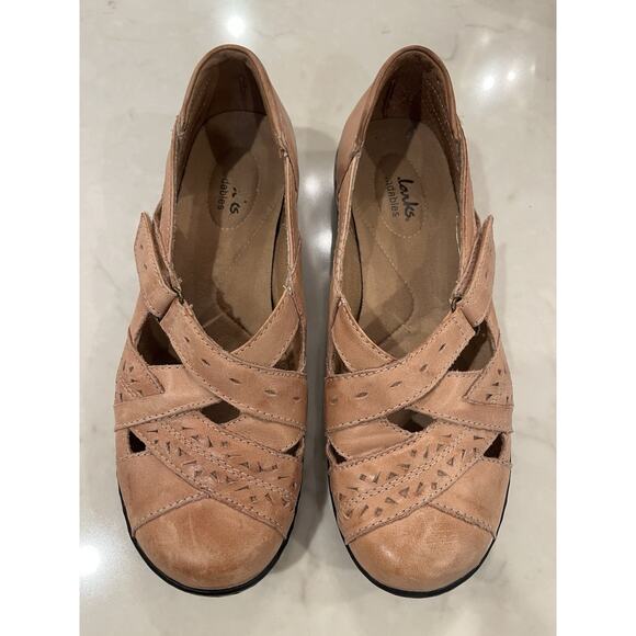 Clarks Womens Bendables Ashland Rivers 65068 Tan Slip On Comfort Shoes Sz 7 M - Picture 1 of 6